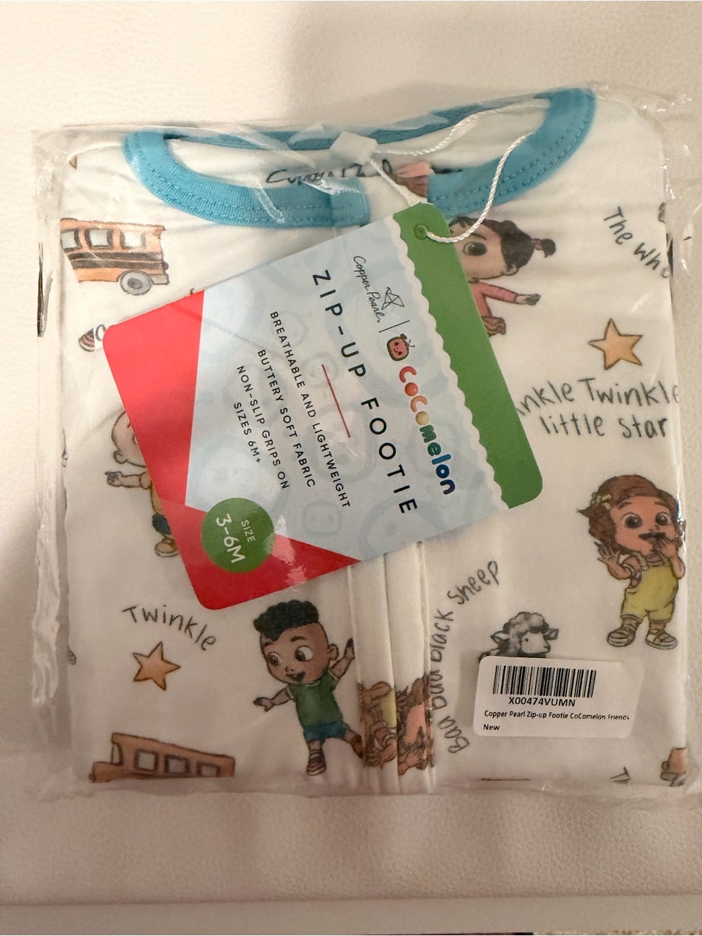 Copper Pearl x Cocomelon Zip-Up Footie NWT/NIB